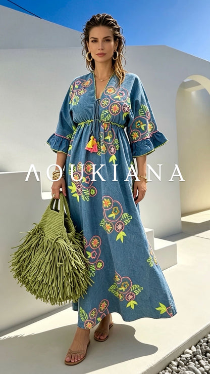 Floral Denim Dress