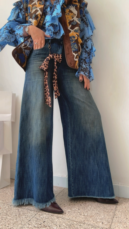 Wide Jeans with Washed Effect