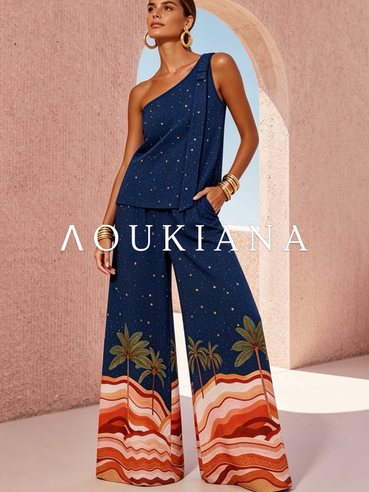 Tropical Print Set in Blue
