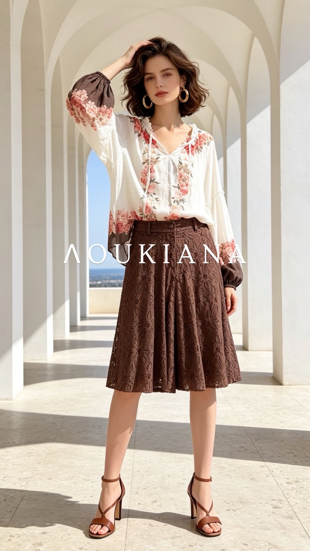 Lace Bermuda in Brown