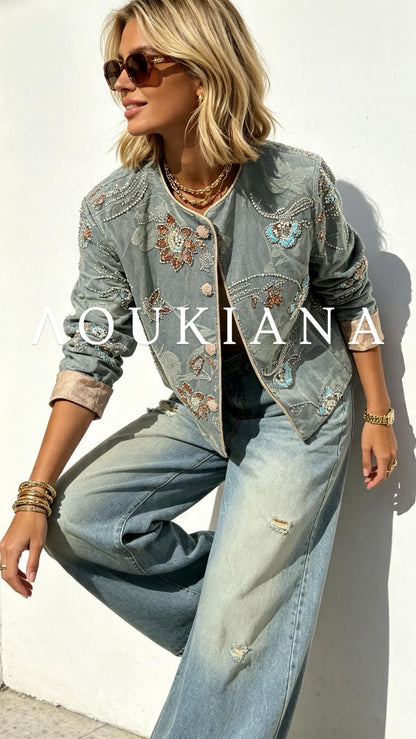 Embroidered denim jacket