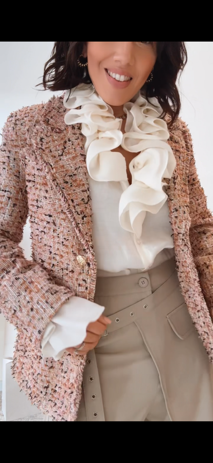 Coat in Pink & Brown Tones