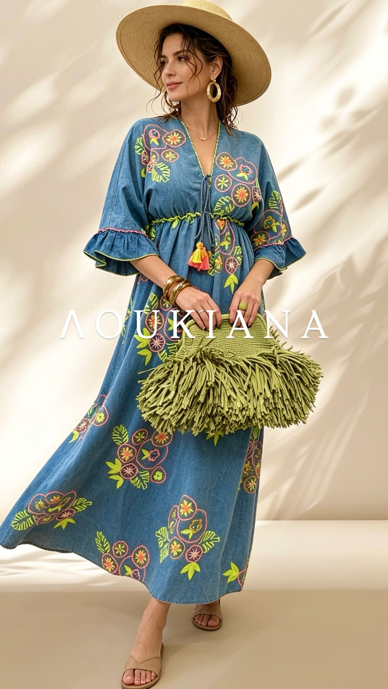 Floral Denim Dress