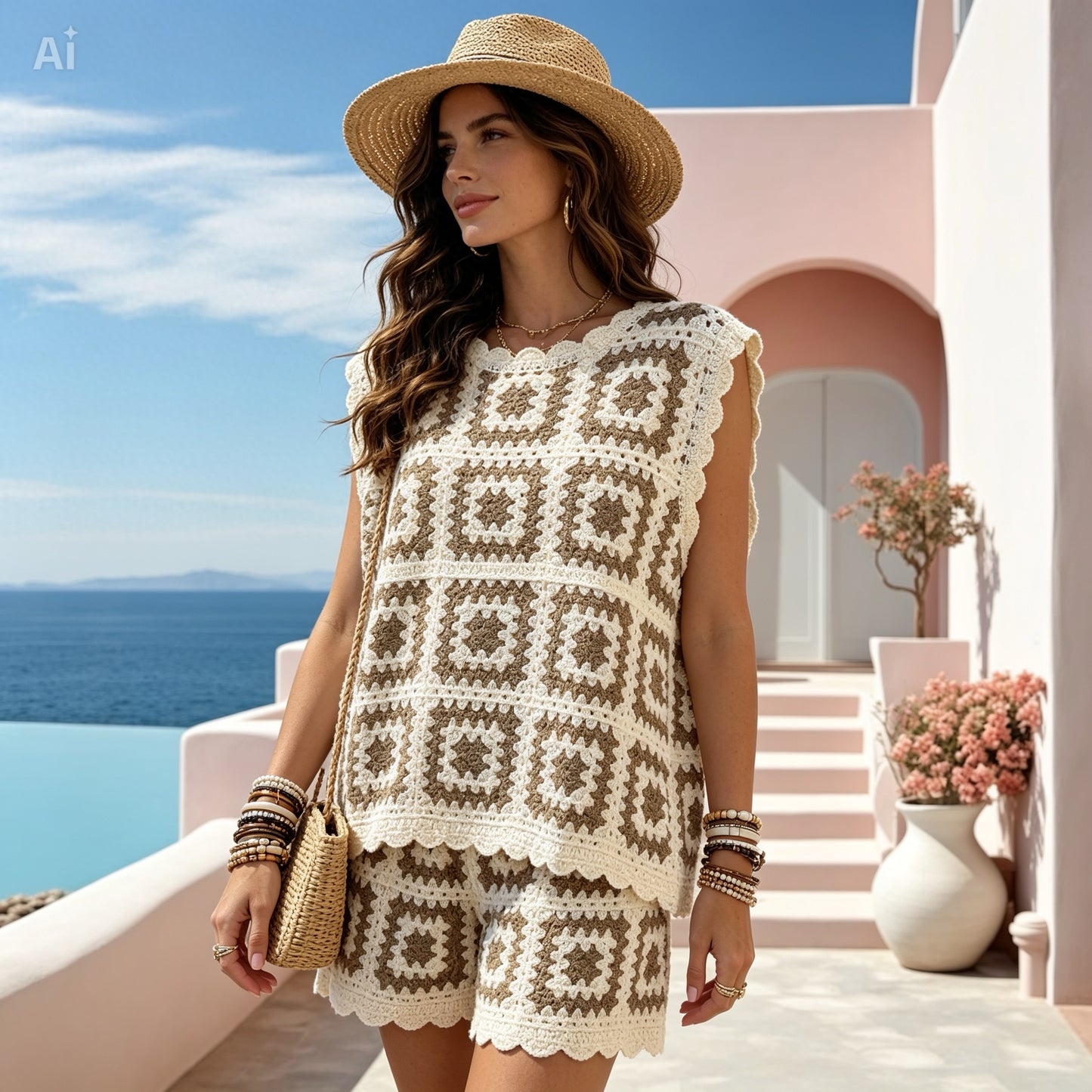 Crochet Set in Beige