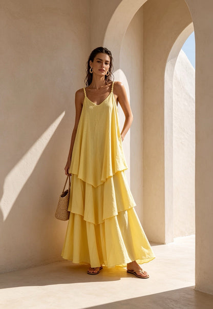 Airy Dress in Yellow