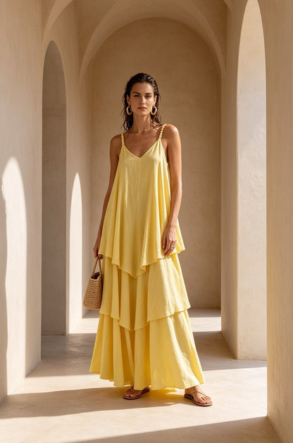 Airy Dress in Yellow