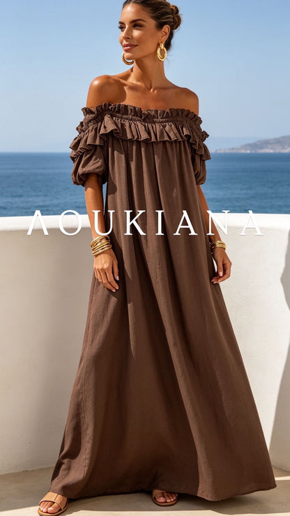 Airy Dress in brown colour