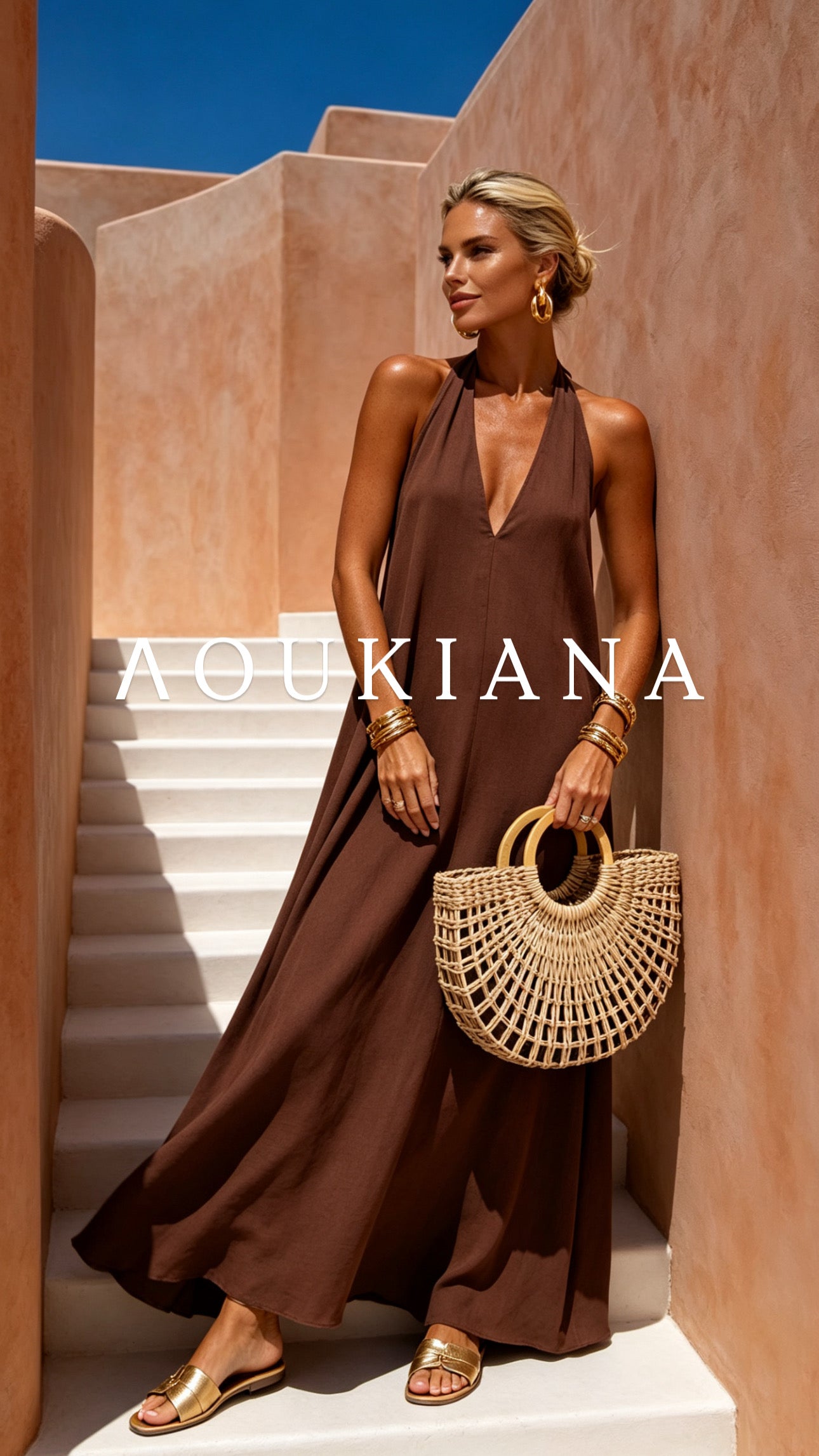 Relaxed Dress in Brown