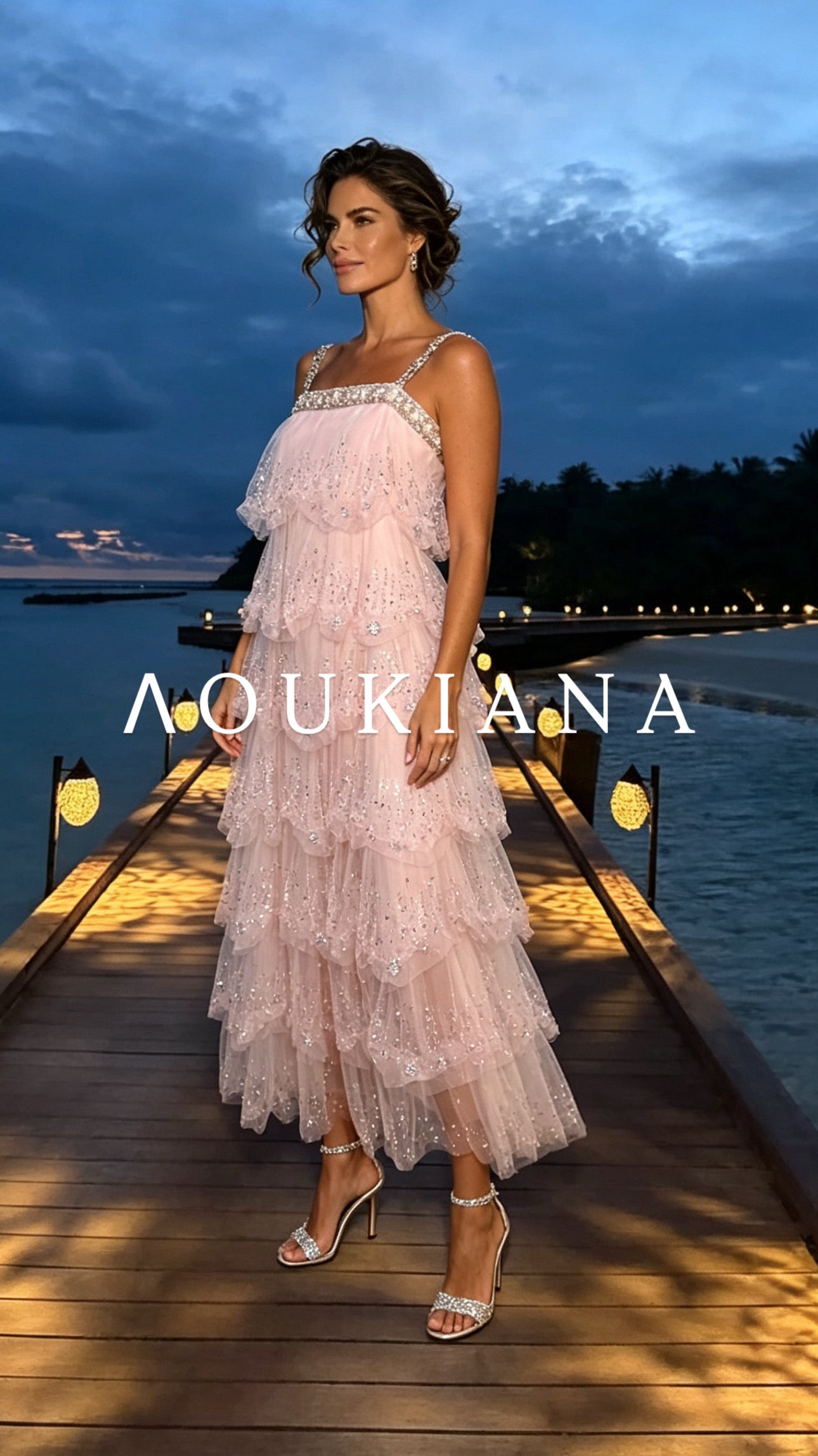 Tulle Midi Dress in Pink