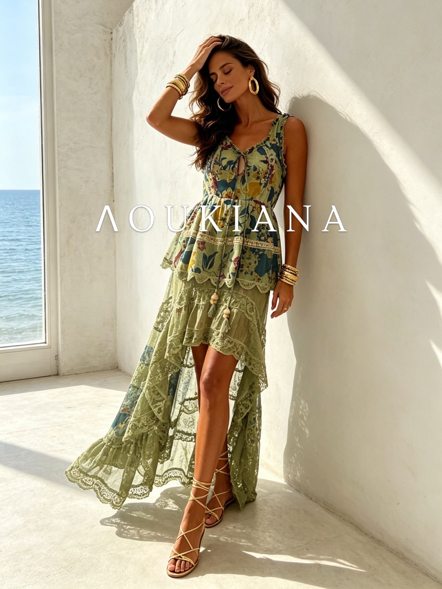 High Low Dress in Green
