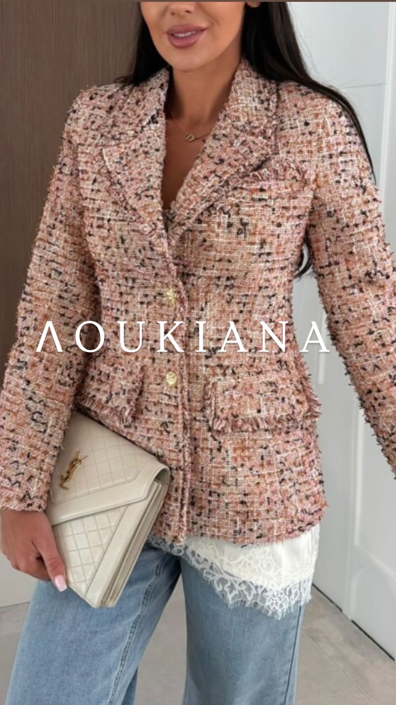 Coat in Pink & Brown Tones