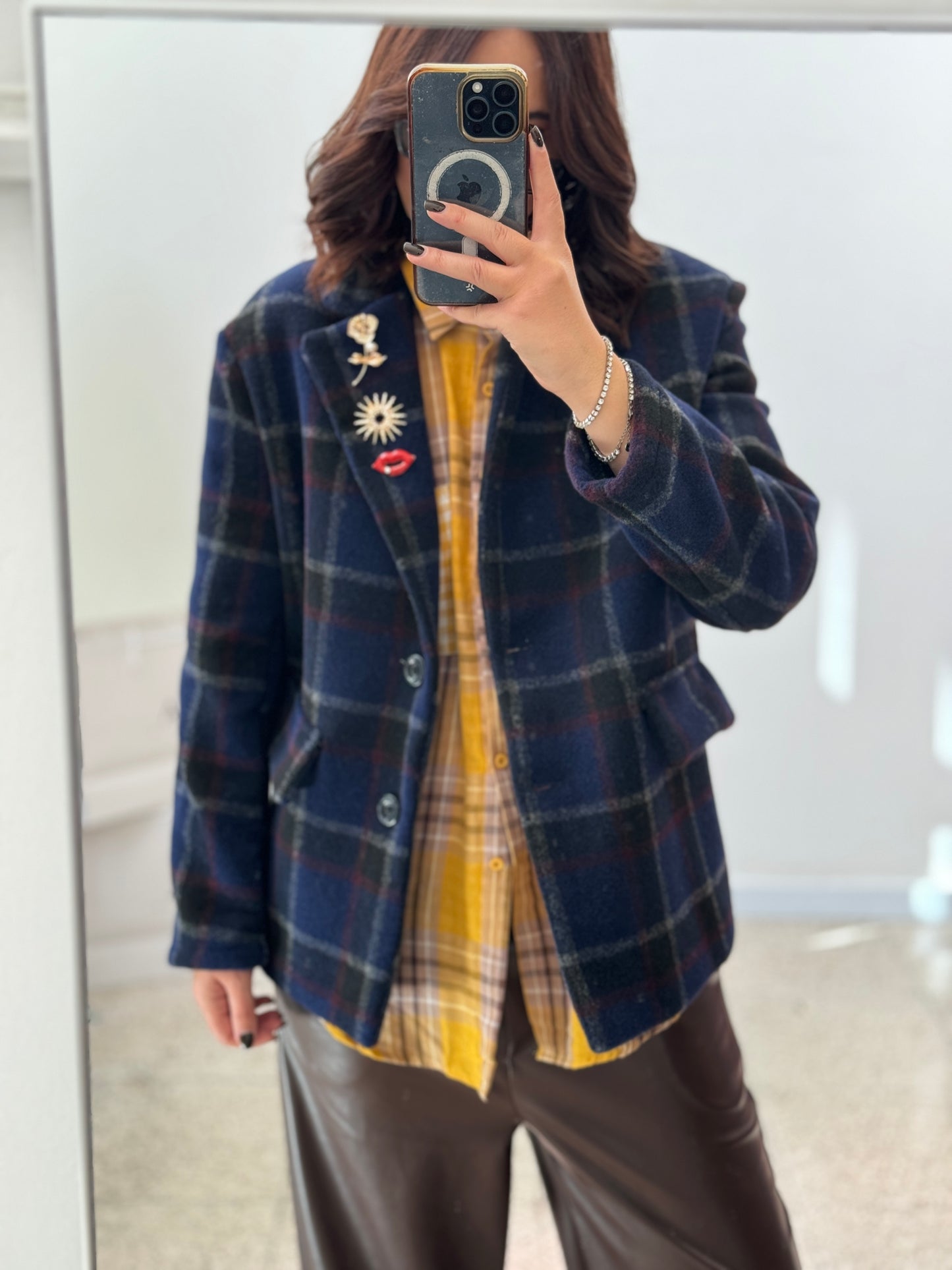 Checkered Blazer in Blue