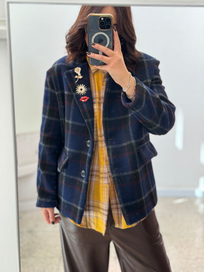 Checkered Blazer in Blue