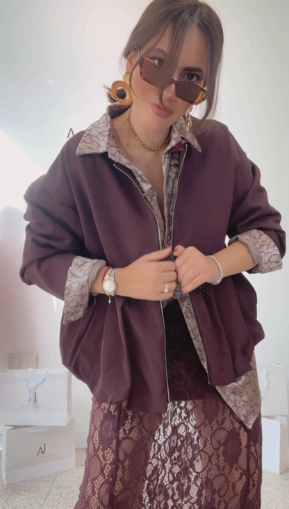 Bomber Jacket in Bordeaux