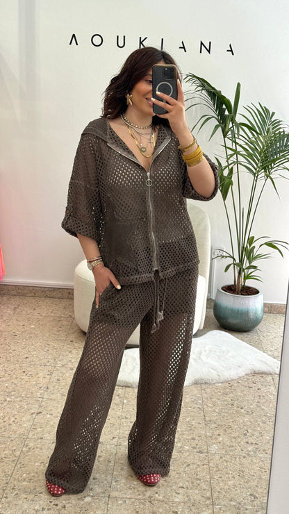 Fishnet Set in Brown