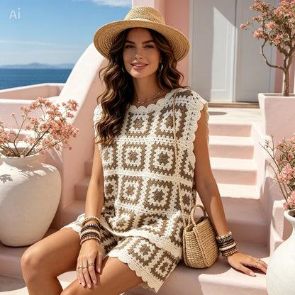 Crochet Set in Beige