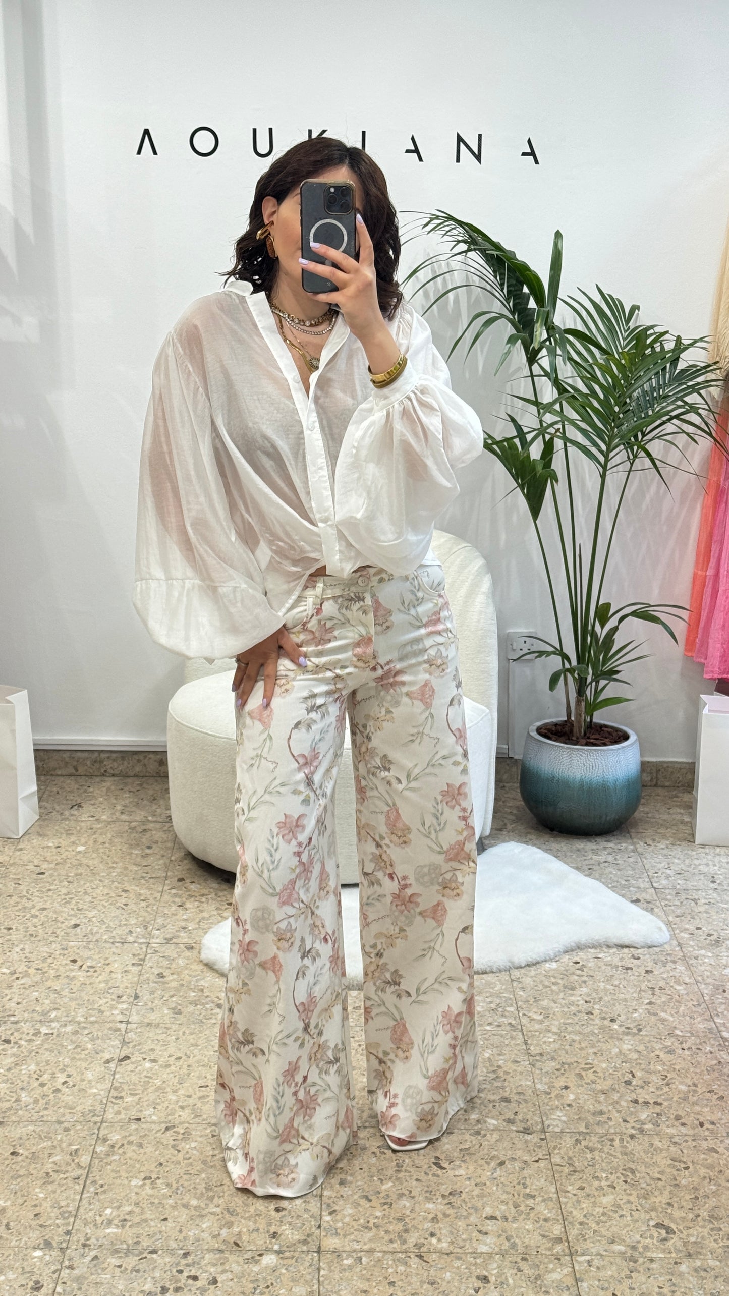 Wide Jeans in Flower Print