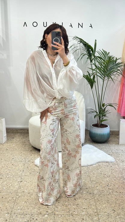 Wide Jeans in Flower Print