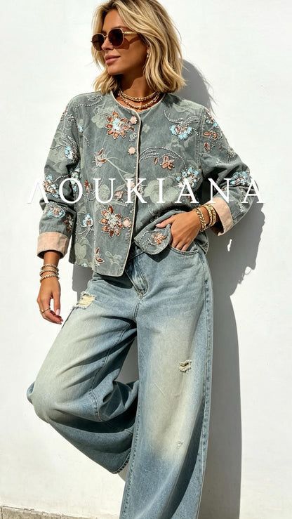 Embroidered denim jacket