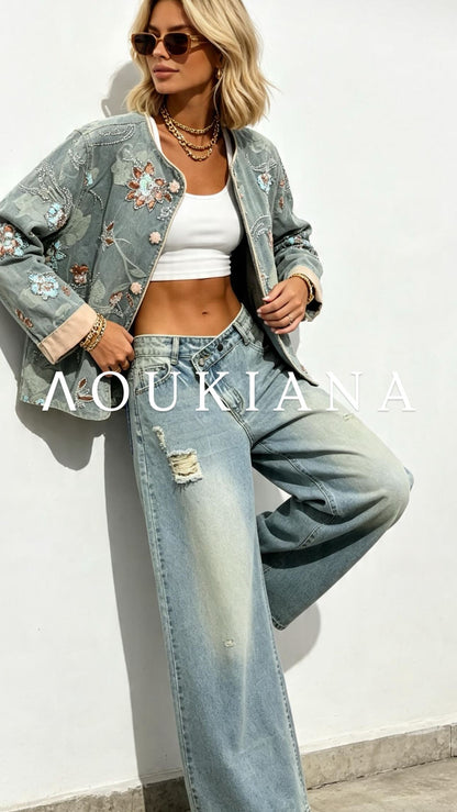 Embroidered denim jacket