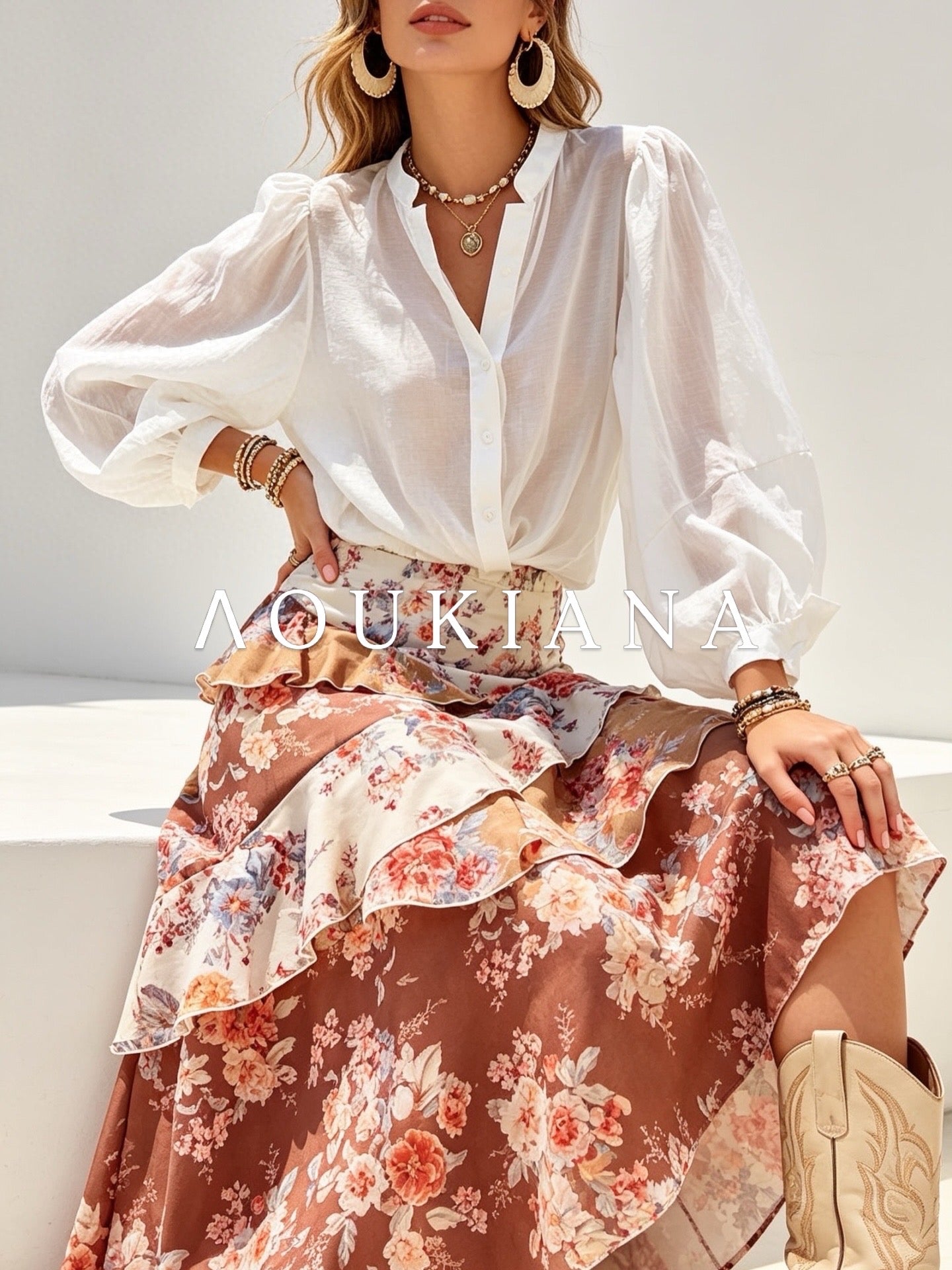 White Shirt with Puff Sleeves