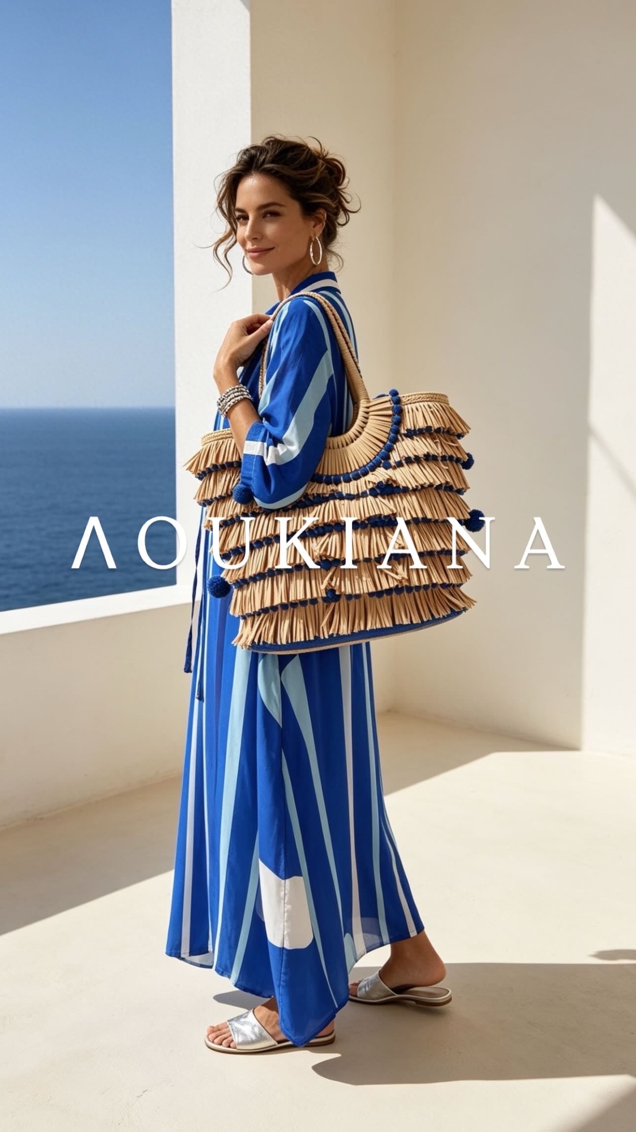 Elegant airy dress in blue color