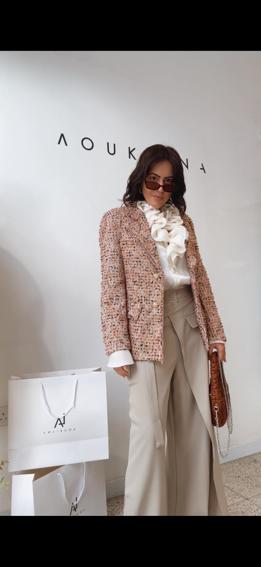 Coat in Pink & Brown Tones