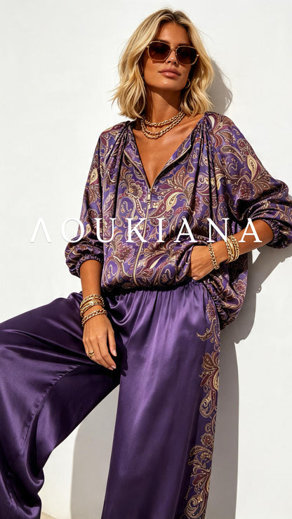 Printed set in violet colour