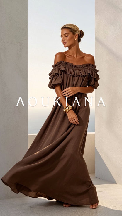 Airy Dress in brown colour