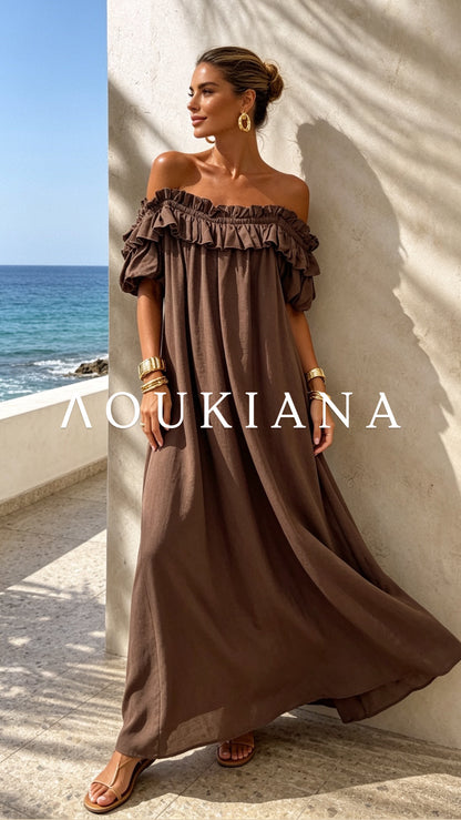 Airy Dress in brown colour