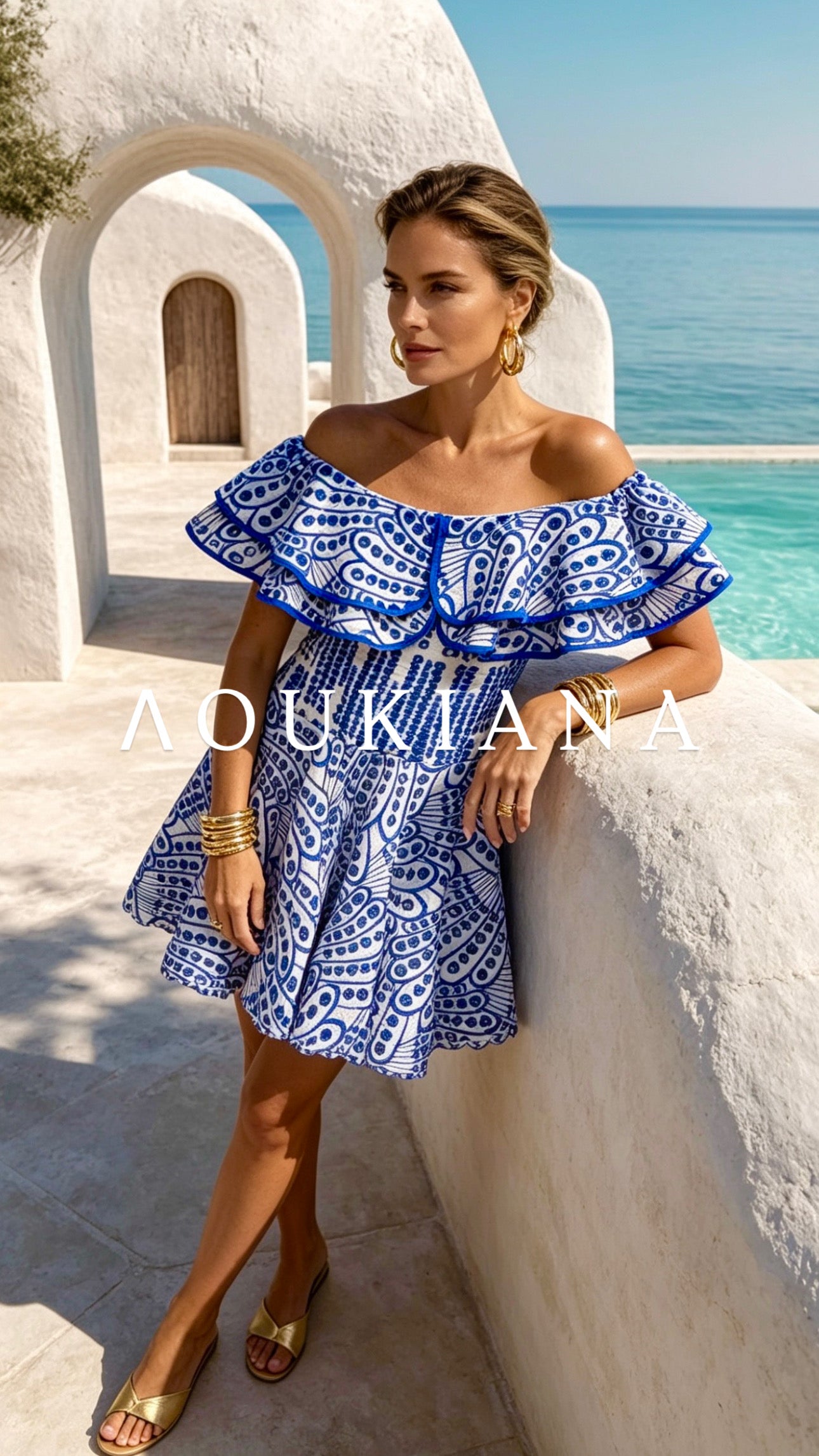 Lace Dress in blue colour