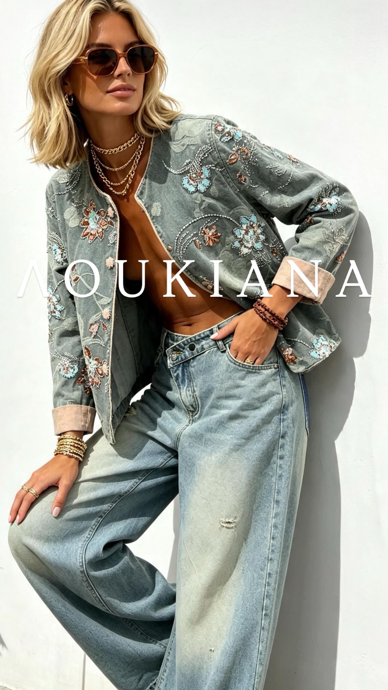 Embroidered denim jacket