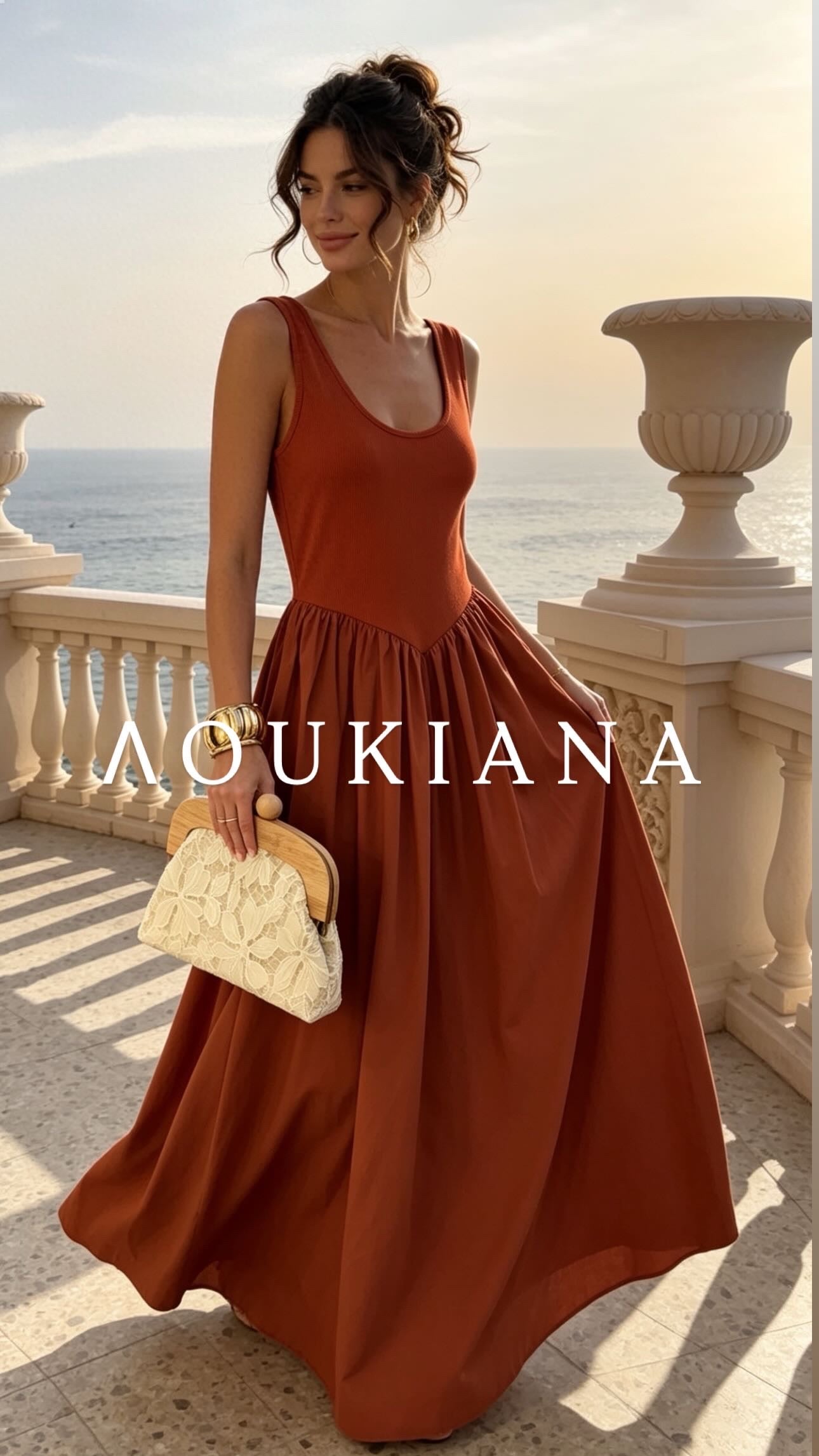Maxi Dress in Rust