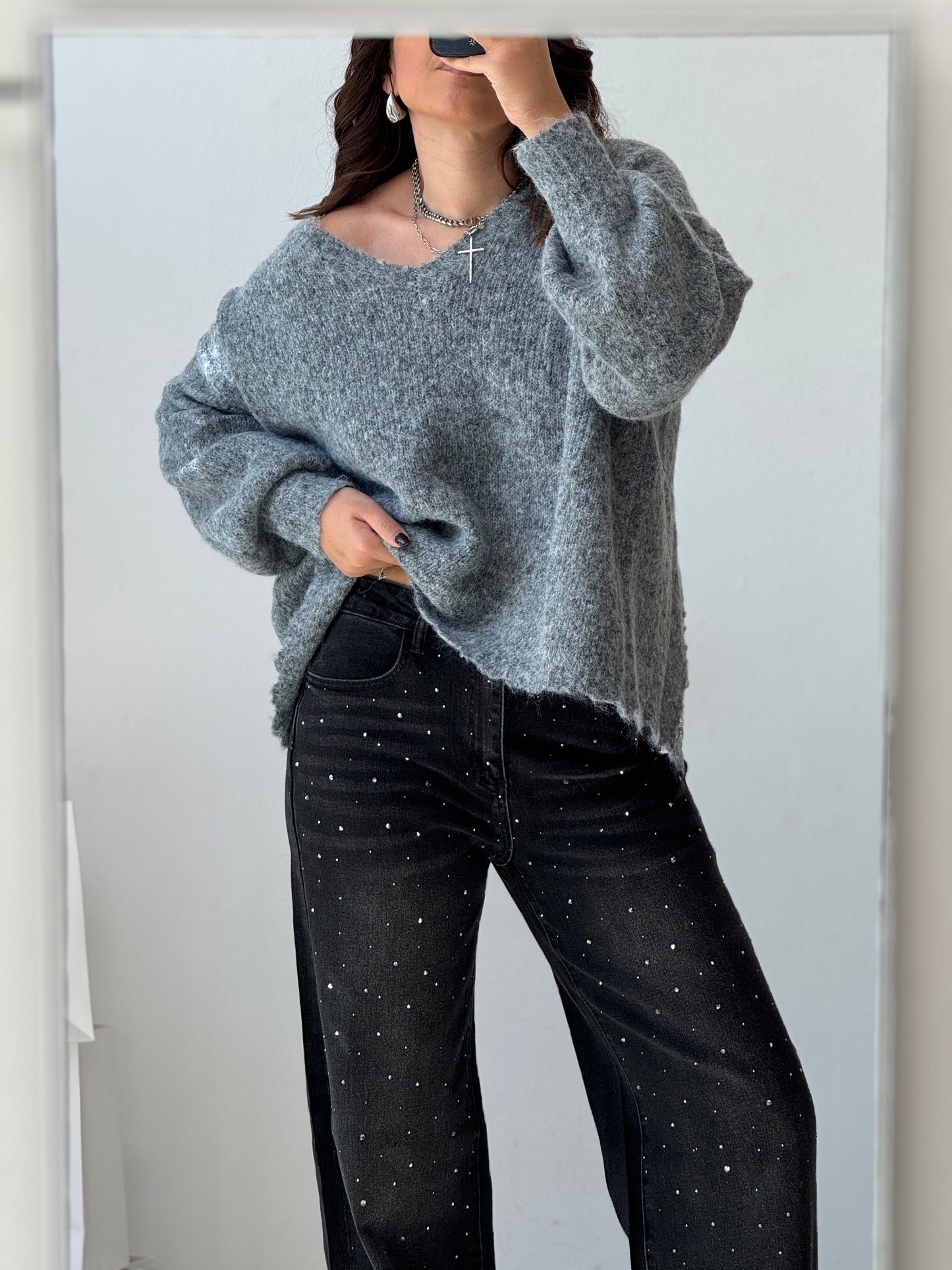 Jumper with Embellished Back