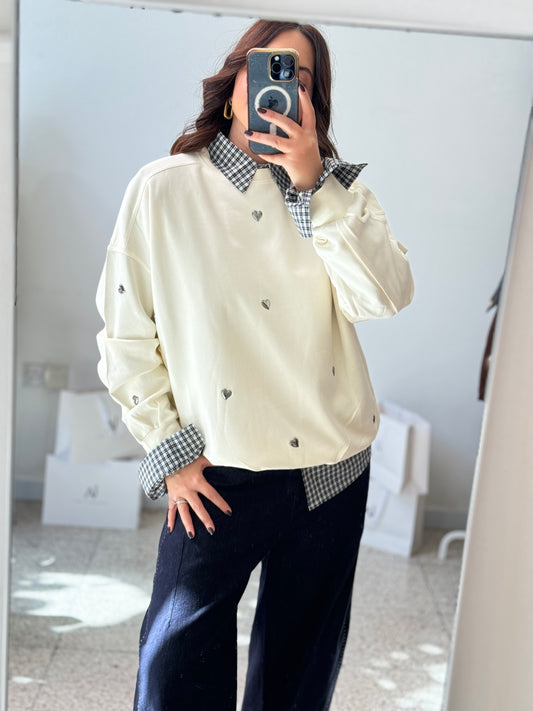Sweatshirt with Heart Details