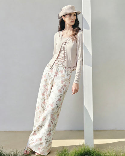 Wide Jeans in Flower Print