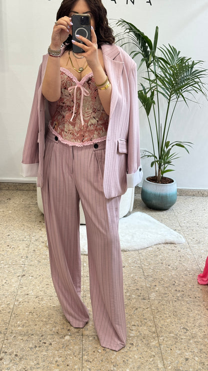 Striped Suit Set in Pink