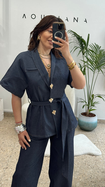 Denim Set with Gold Buttons