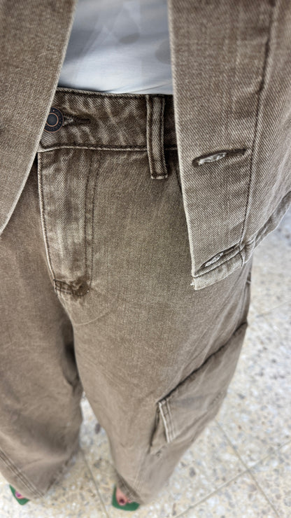 Denim Set in Washed Taupe