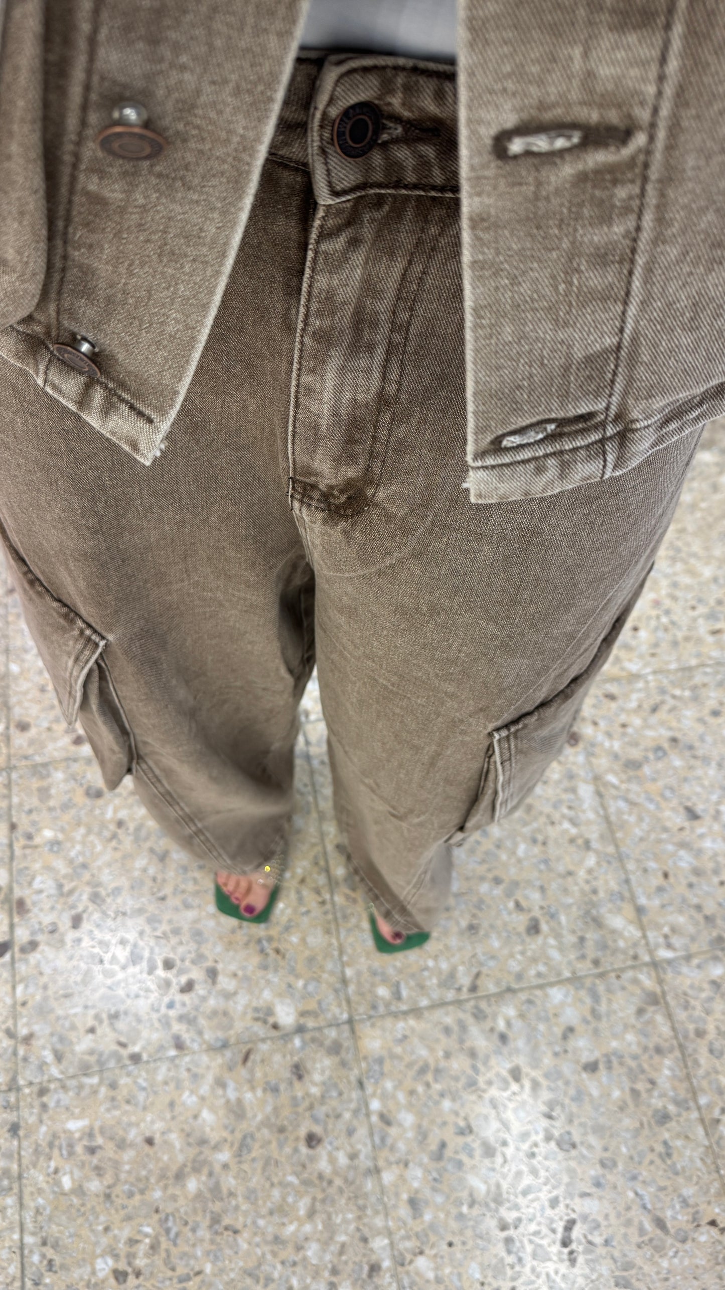 Denim Set in Washed Taupe