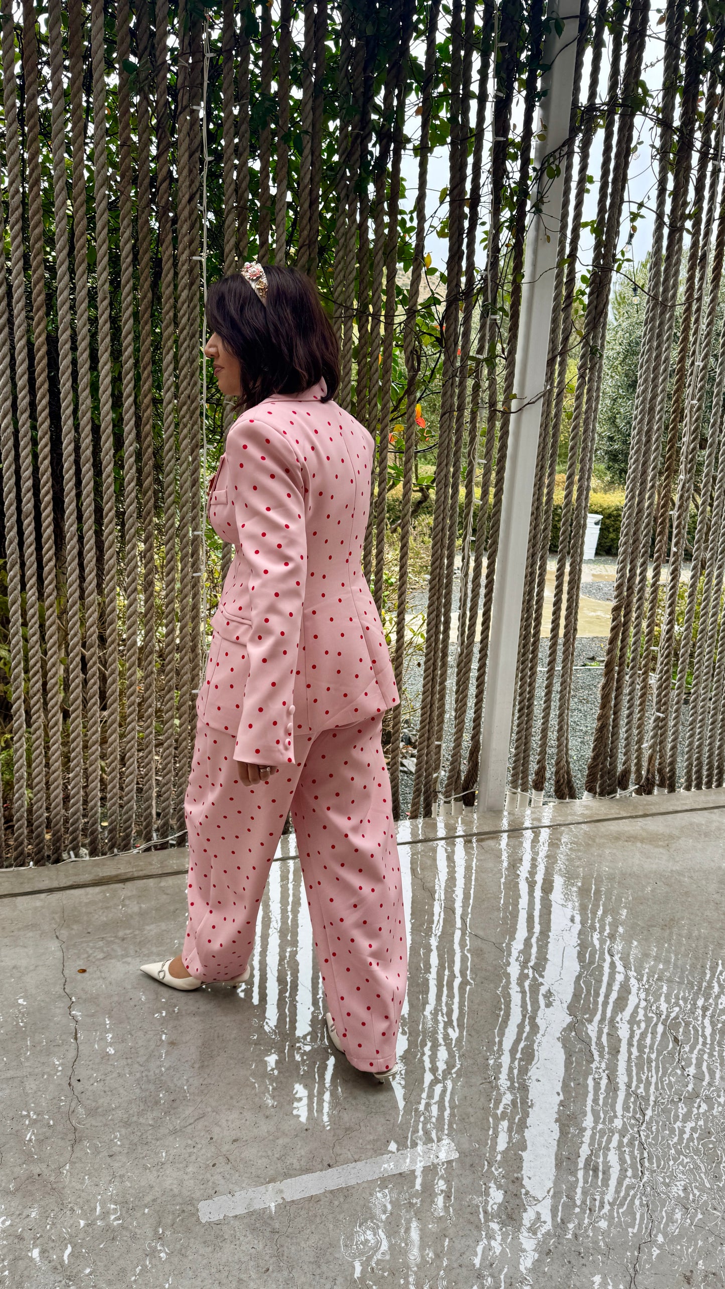 Pink & Red Polka Suit Set