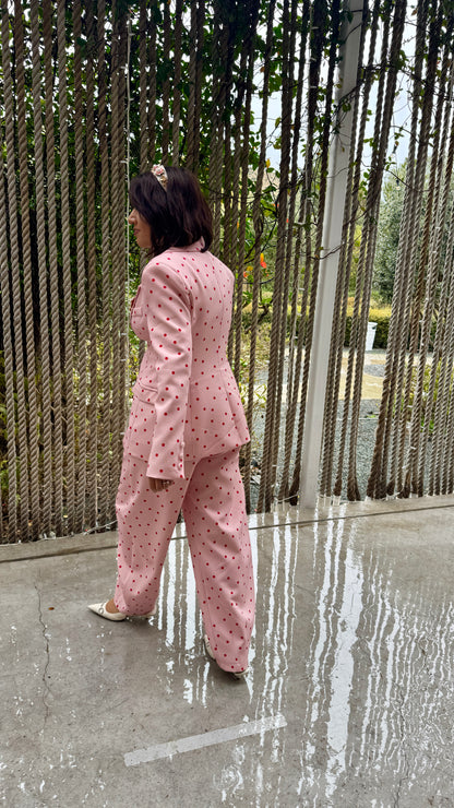 Pink & Red Polka Suit Set