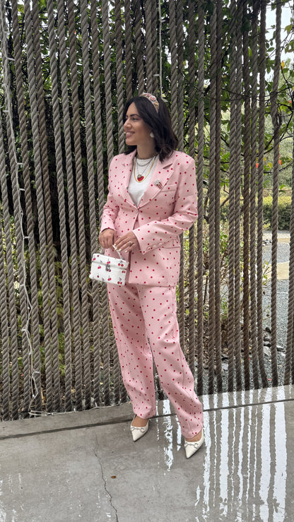 Pink & Red Polka Suit Set