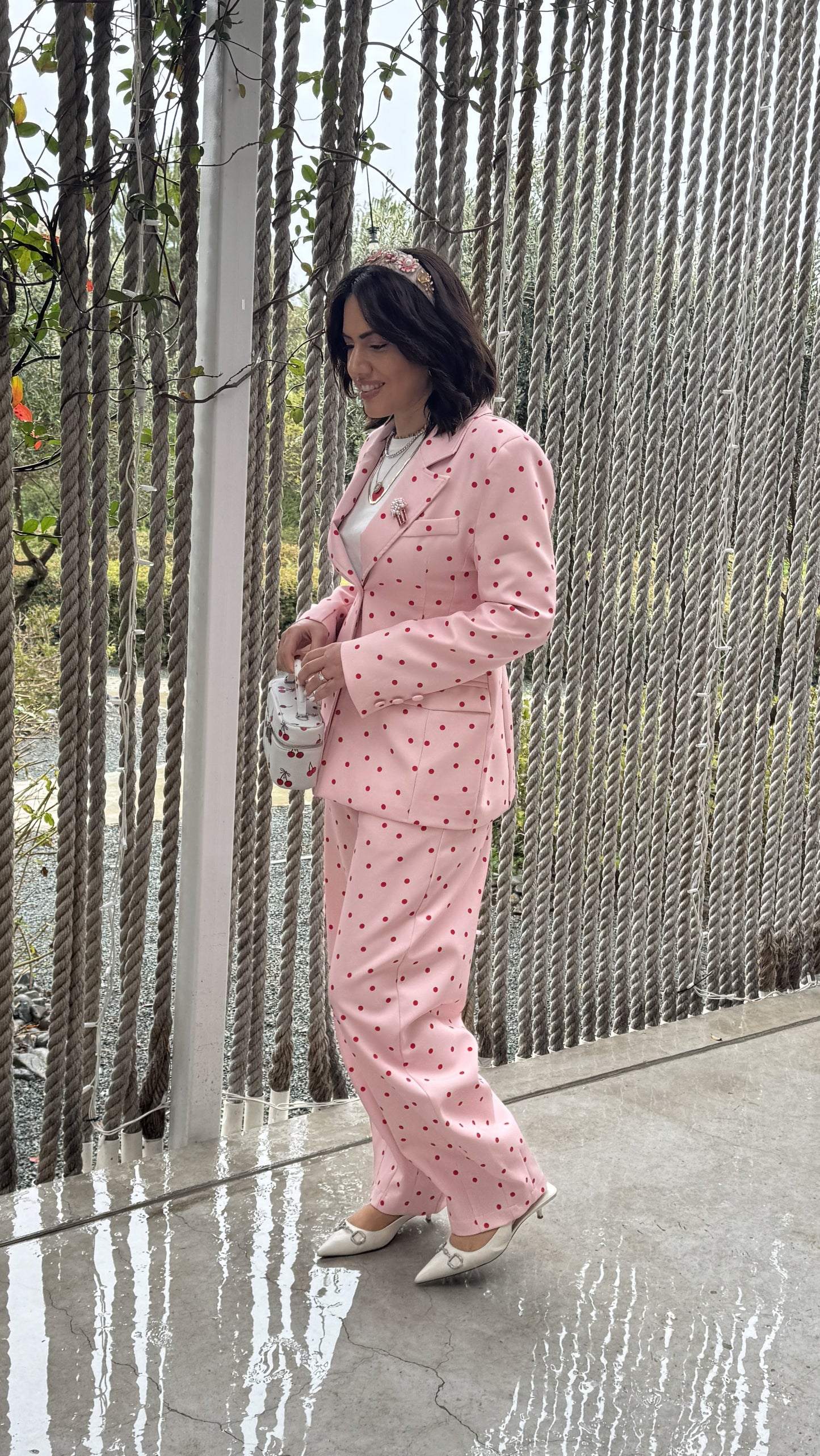 Pink & Red Polka Suit Set