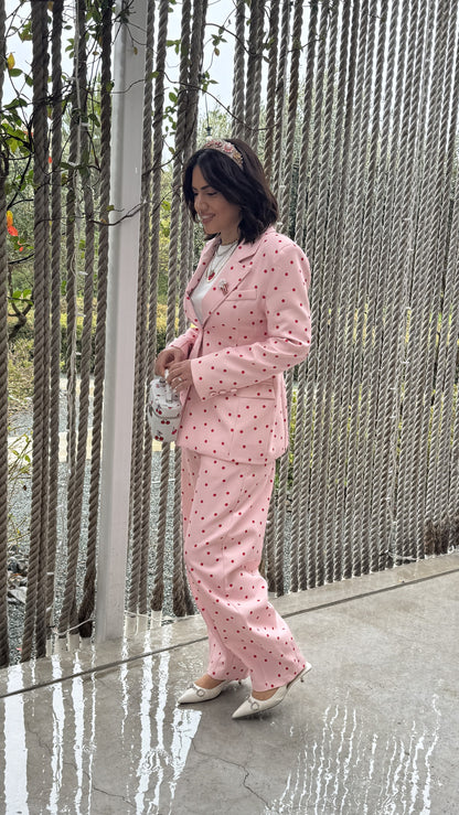Pink & Red Polka Suit Set