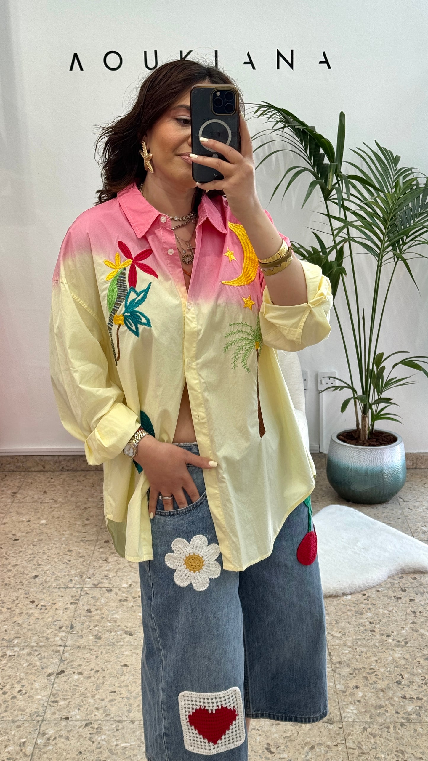 Spring Shirt in Yellow & Pink