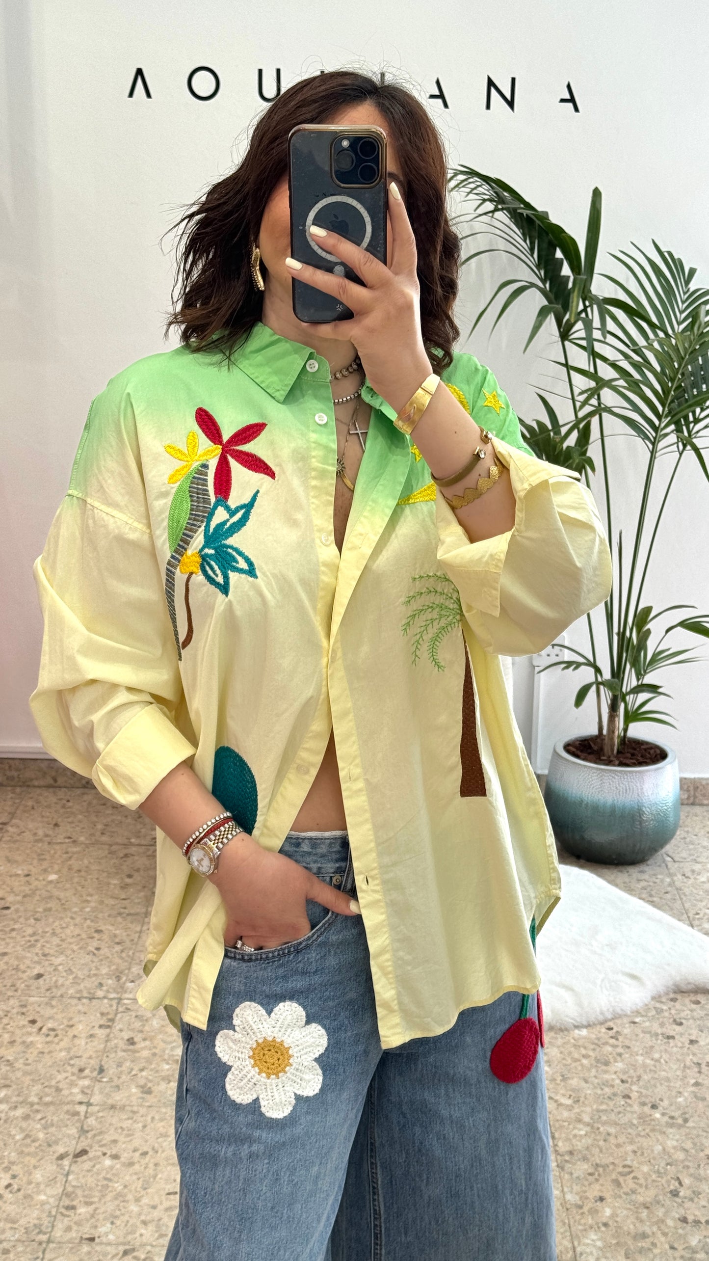 Spring Shirt in Yellow & Green