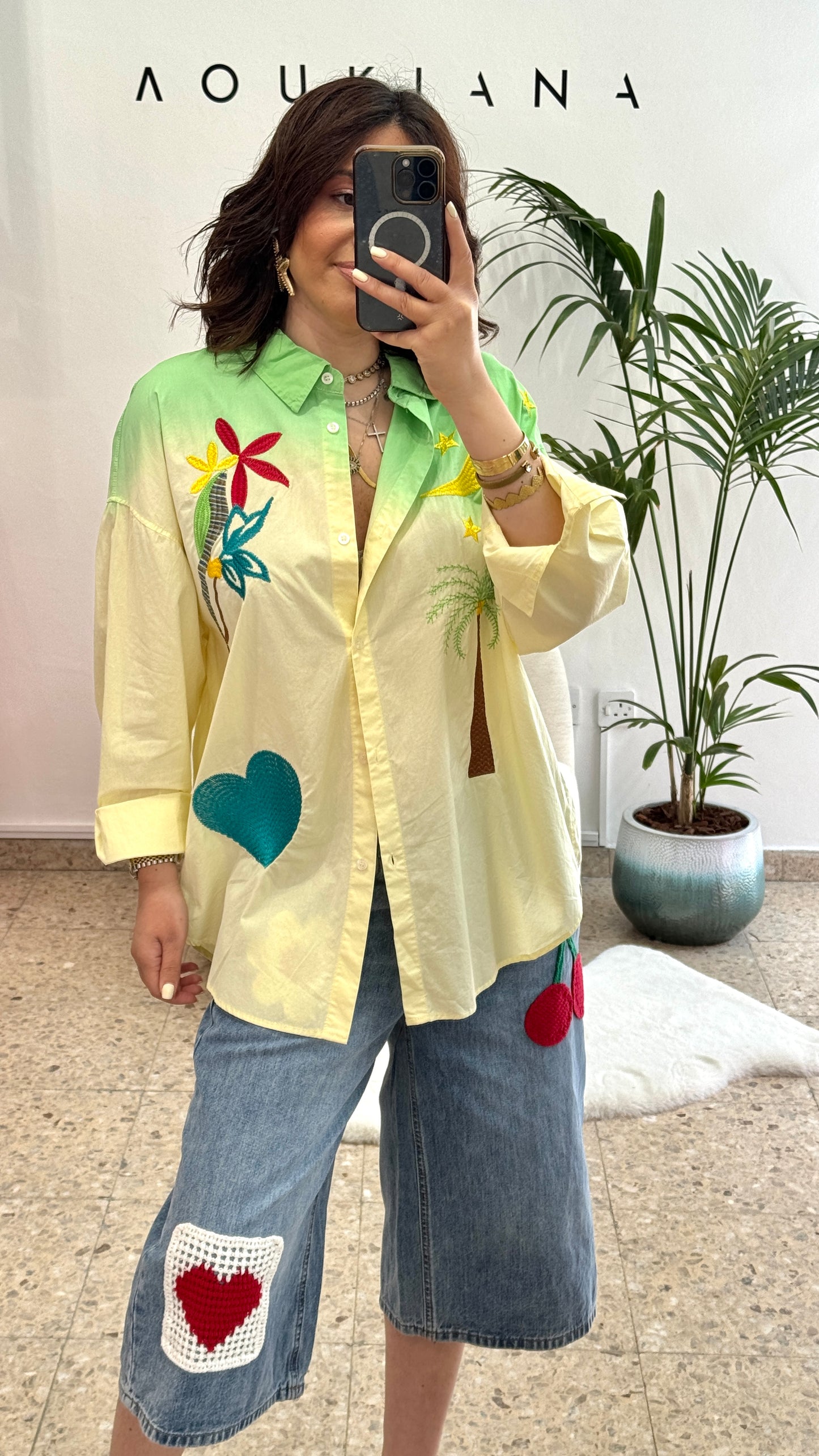 Spring Shirt in Yellow & Green
