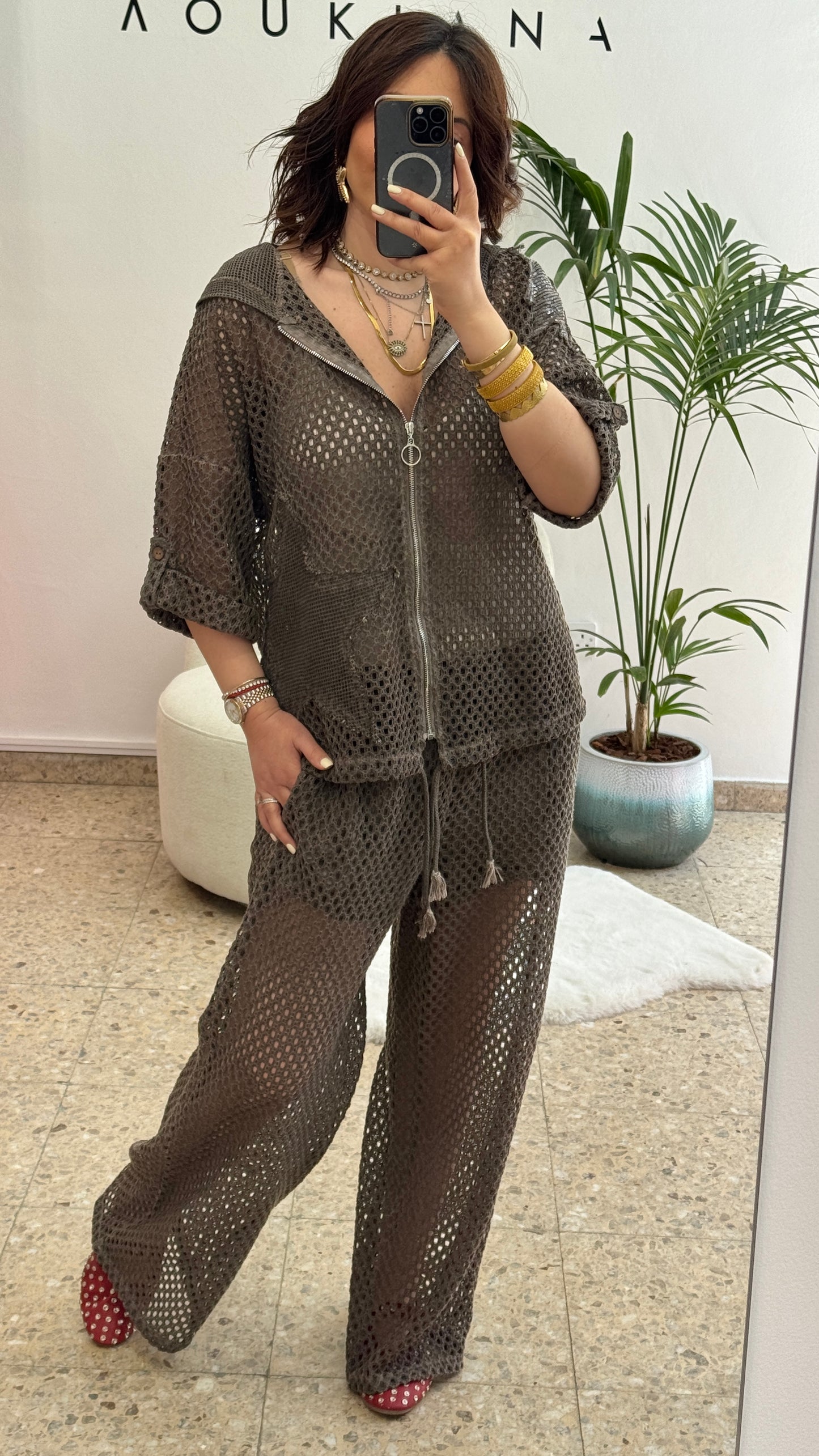 Fishnet Set in Brown