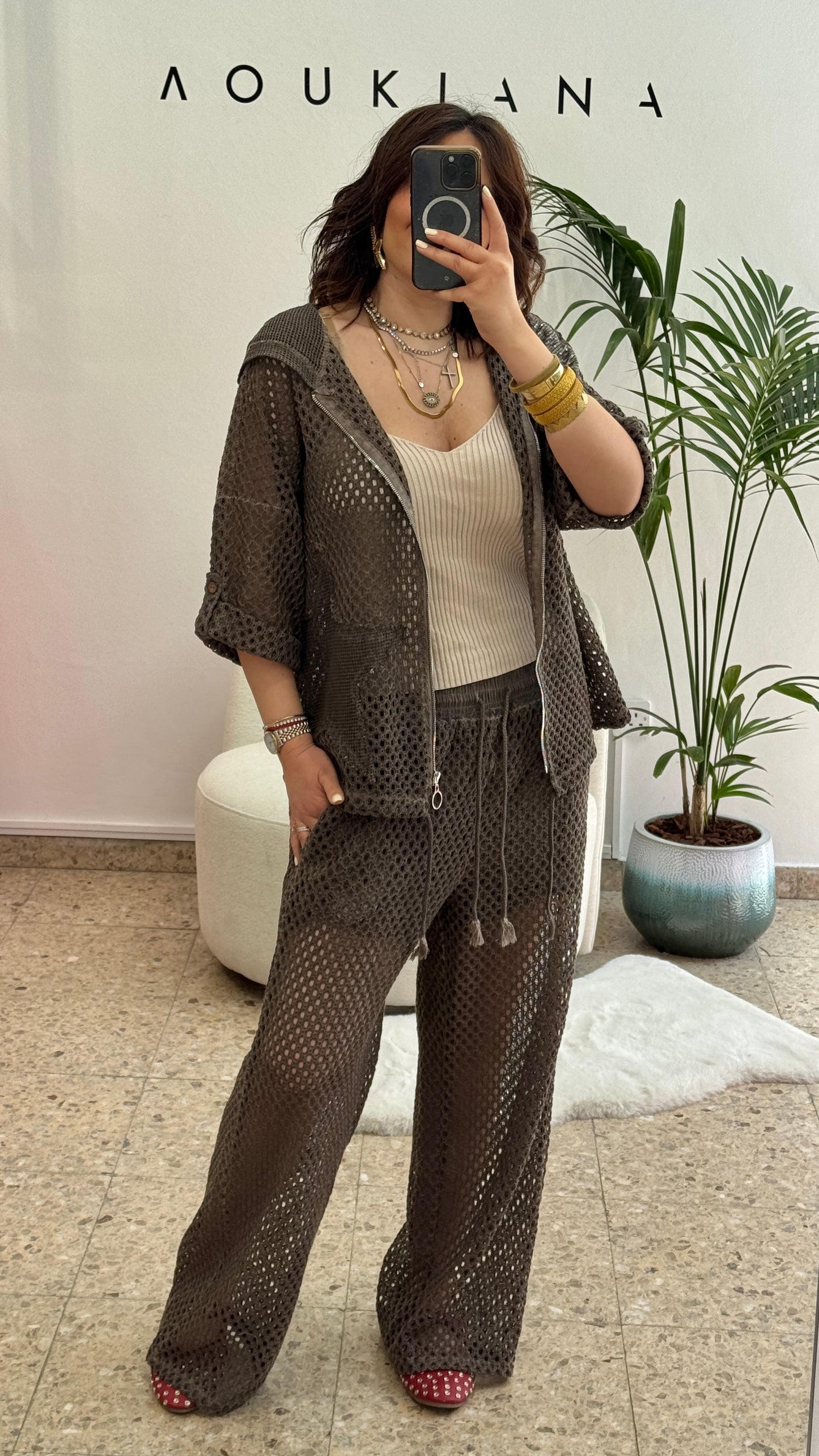 Fishnet Set in Brown